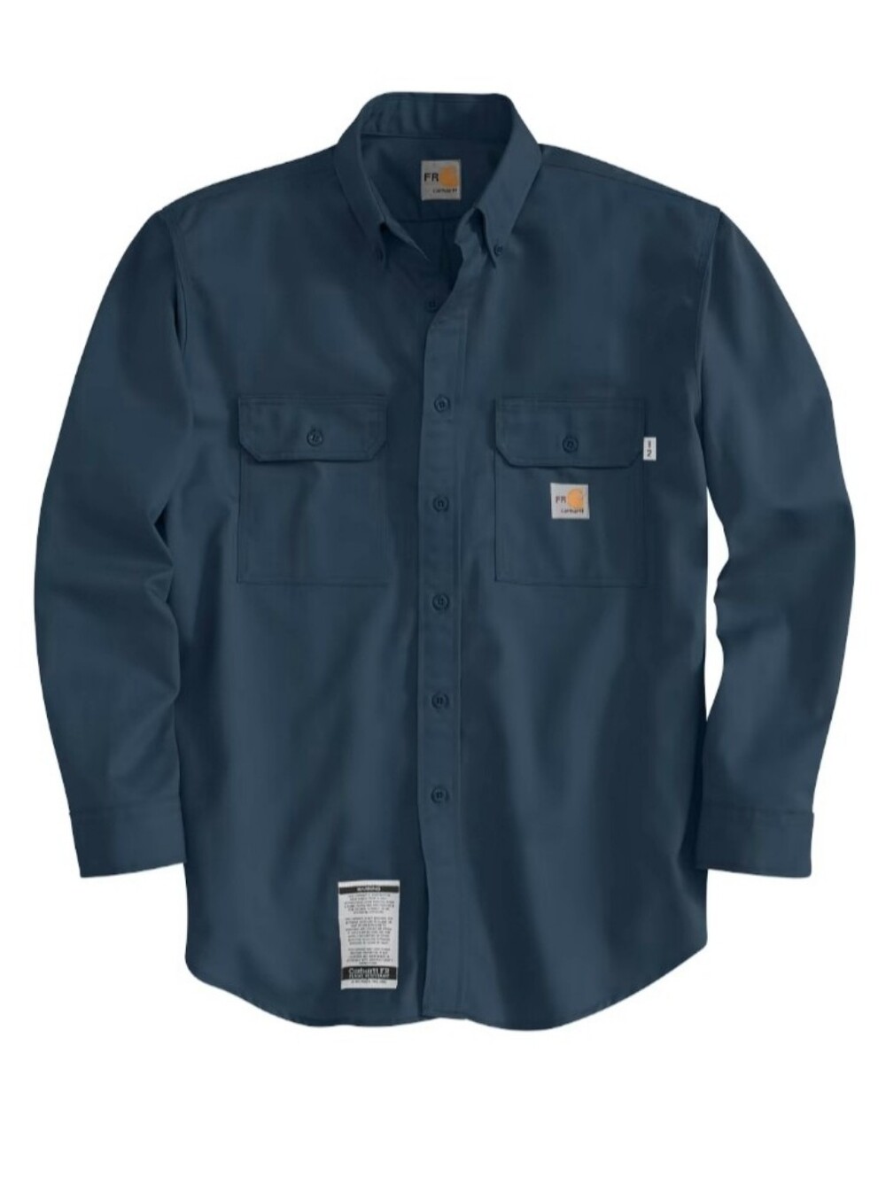Carhartt FR Flame Resistant Navy Blue WorkShirt (Mens L) LongSleeve CAT2 NFPA